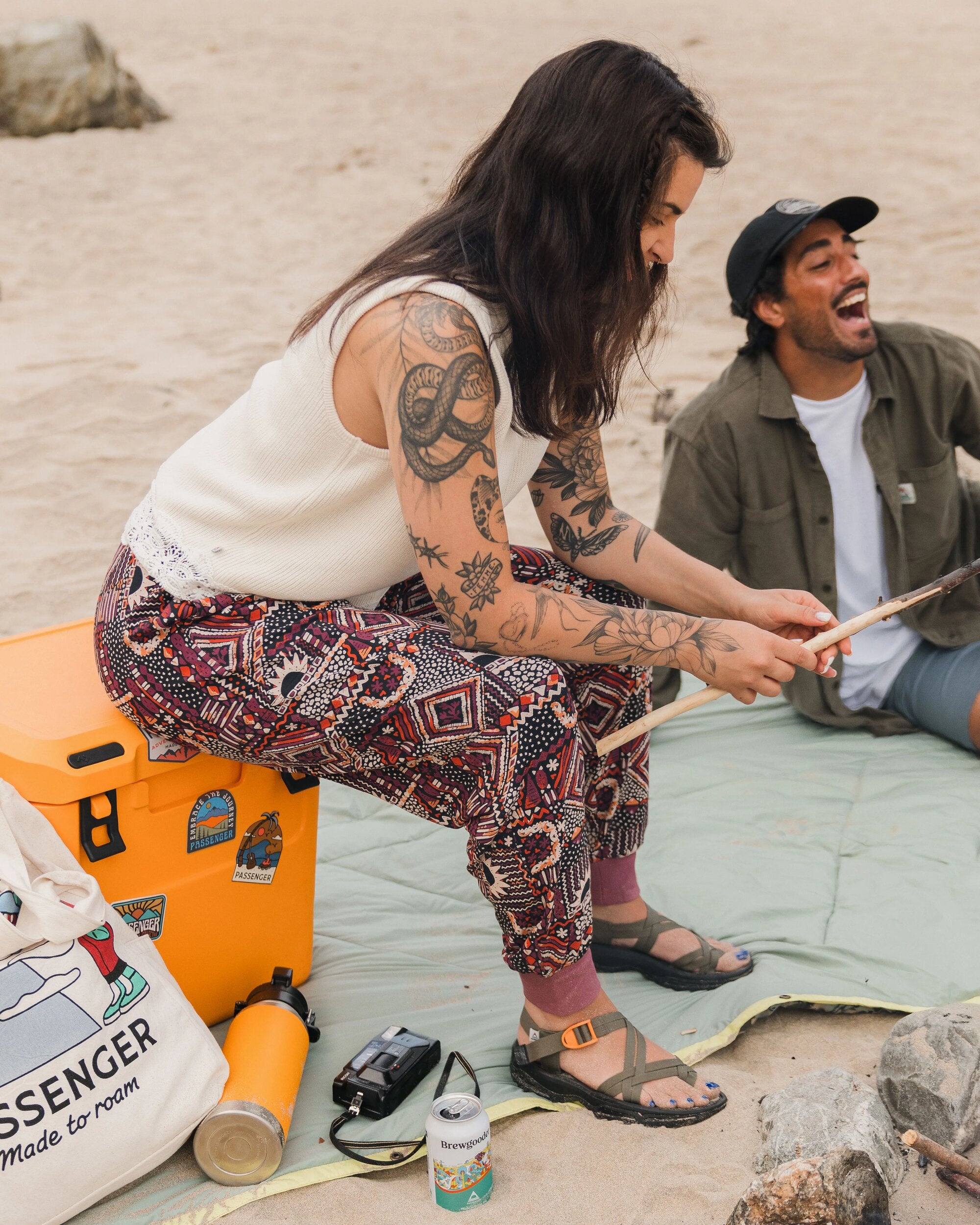 Day Dream Recycled Trouser - Vintage Patchwork Black/Multi - Lifestyle