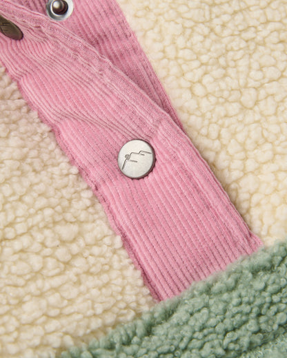 Clover Sherpa Fleece Pullover - Pistachio - Flatlay