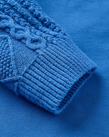 Aerial Long Sleeve Knit Top - Electric Blue - Flatlay