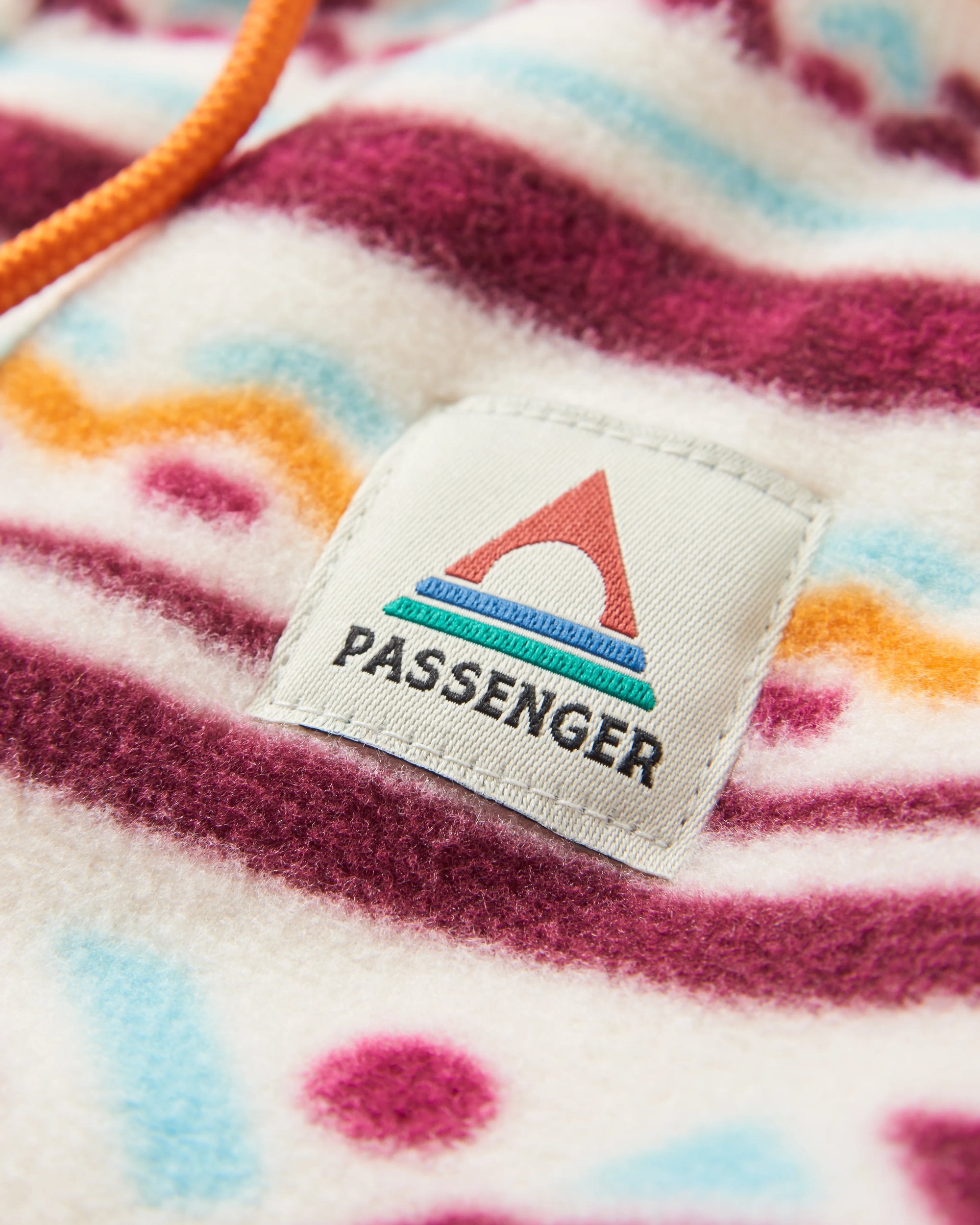 Ayla Micro Polartec® Hooded Fleece - Geo Tracks Birch - Flatlay