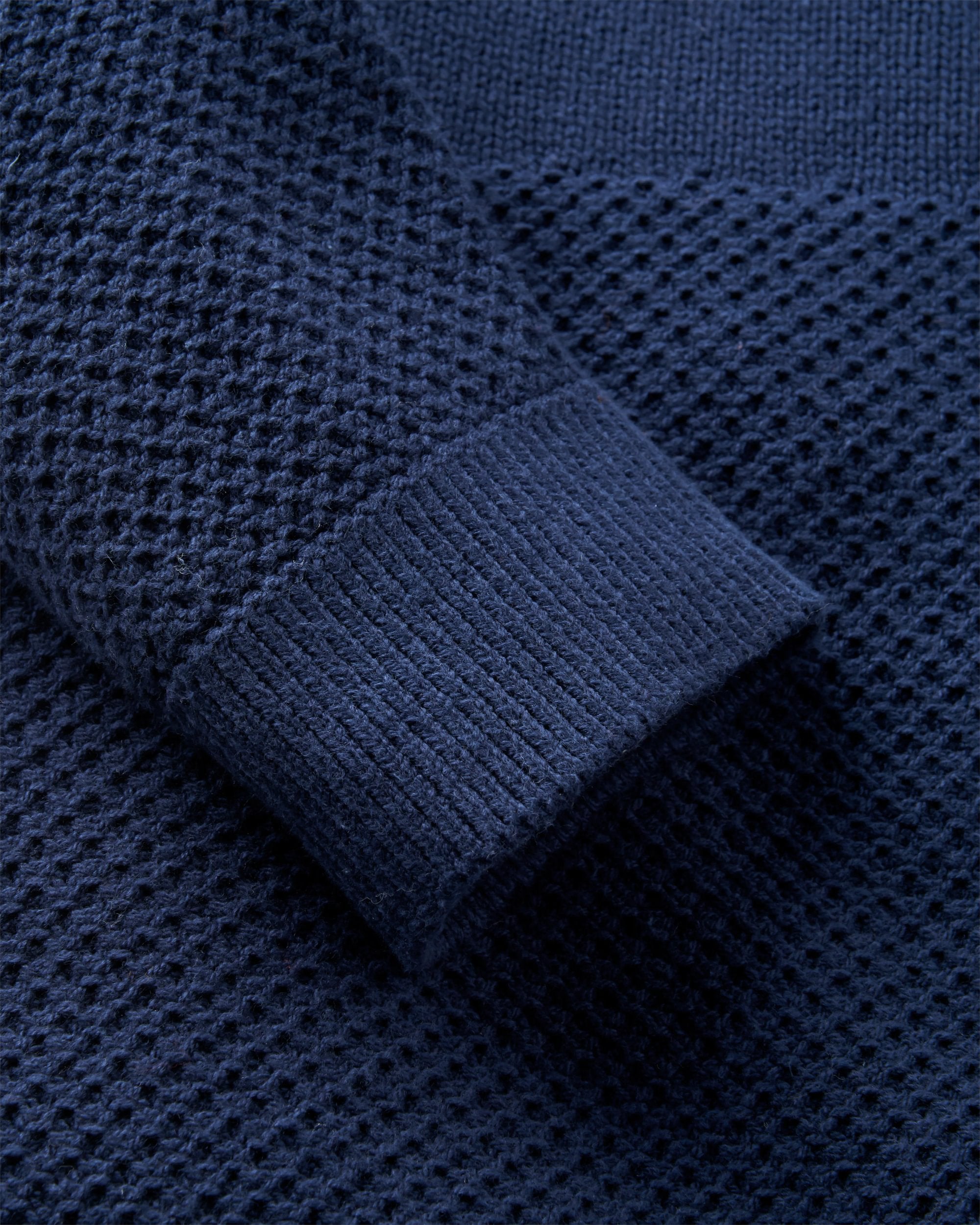 Cove Organic Cotton Knitted Jumper - Rich Navy - Flatlay
