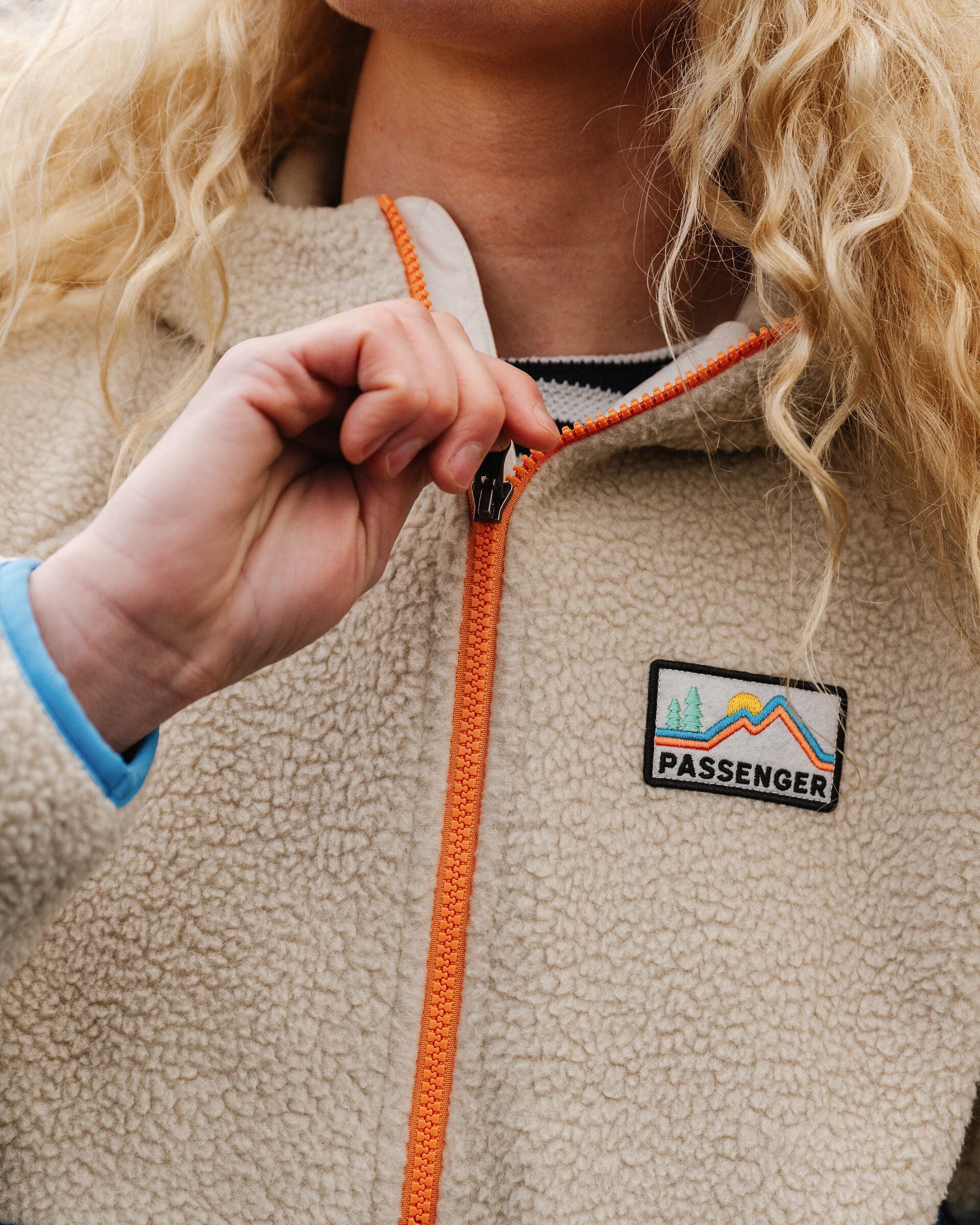 Maine 1/2 Zip Recycled Sherpa Fleece - Atlantic Blue - Lifestyle