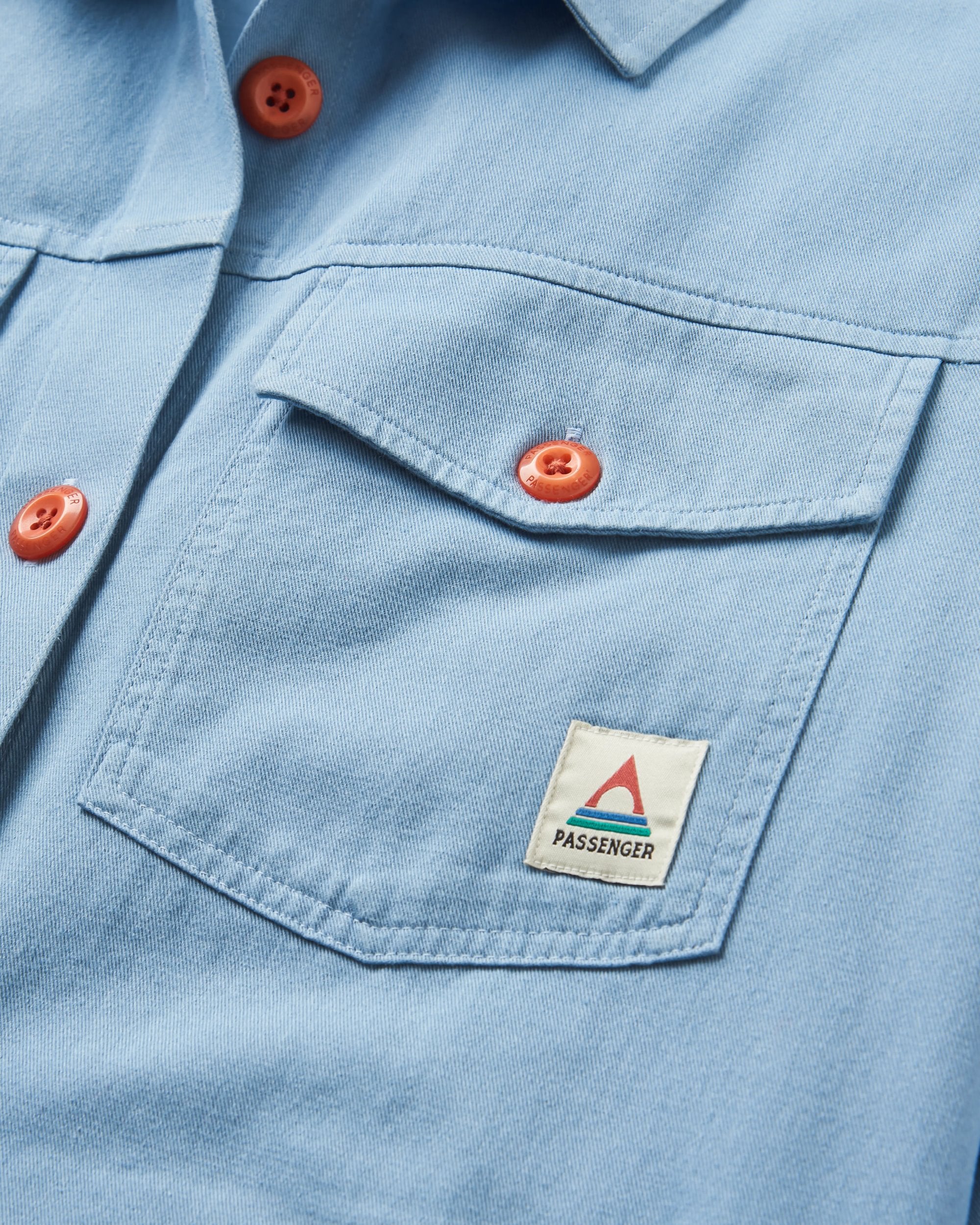 Stella Organic Cotton LS Shirt - Faded Denim - Flatlay