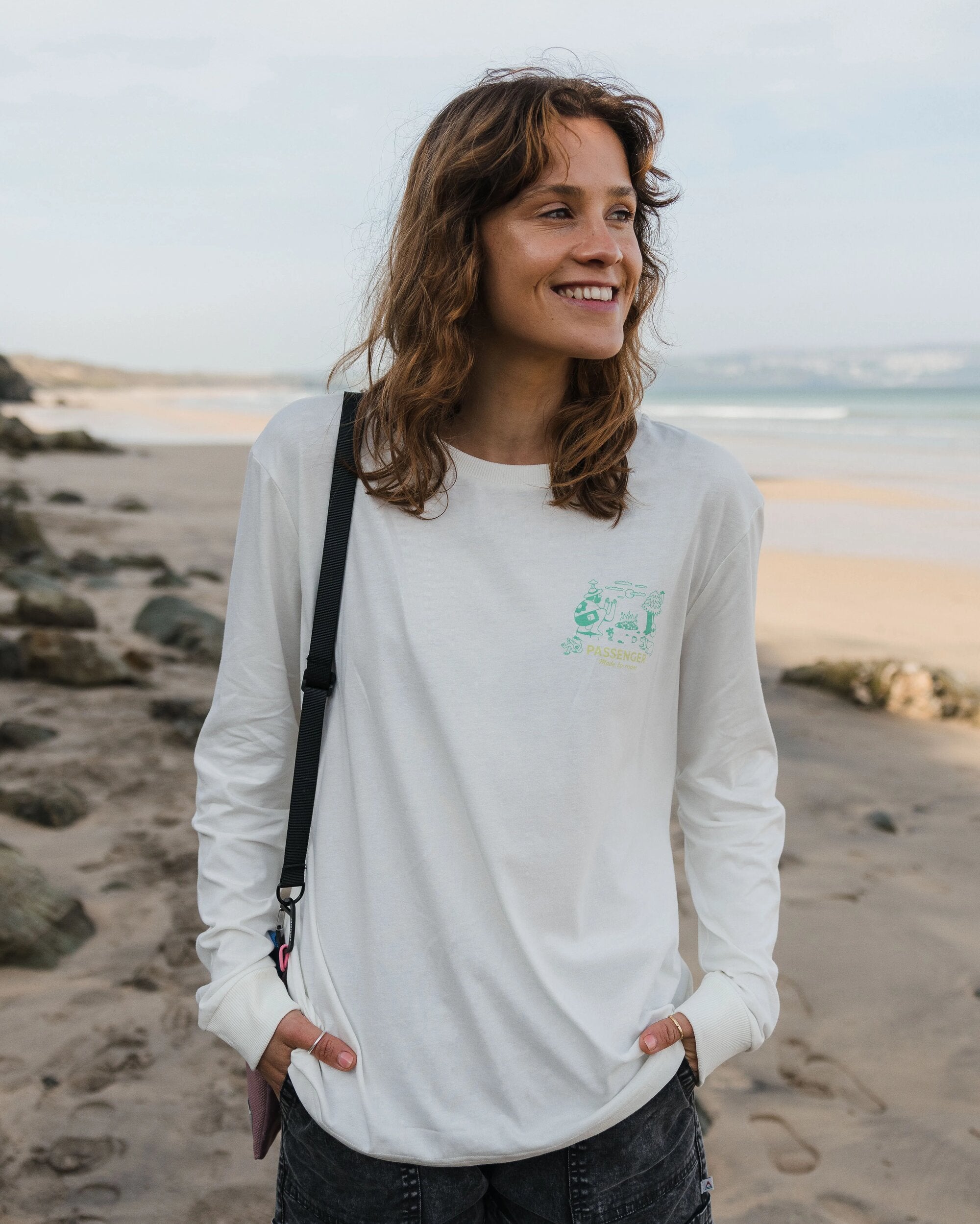 Better Outside Organic Cotton Oversized LS T-Shirt - Marshmallow - Lifestyle