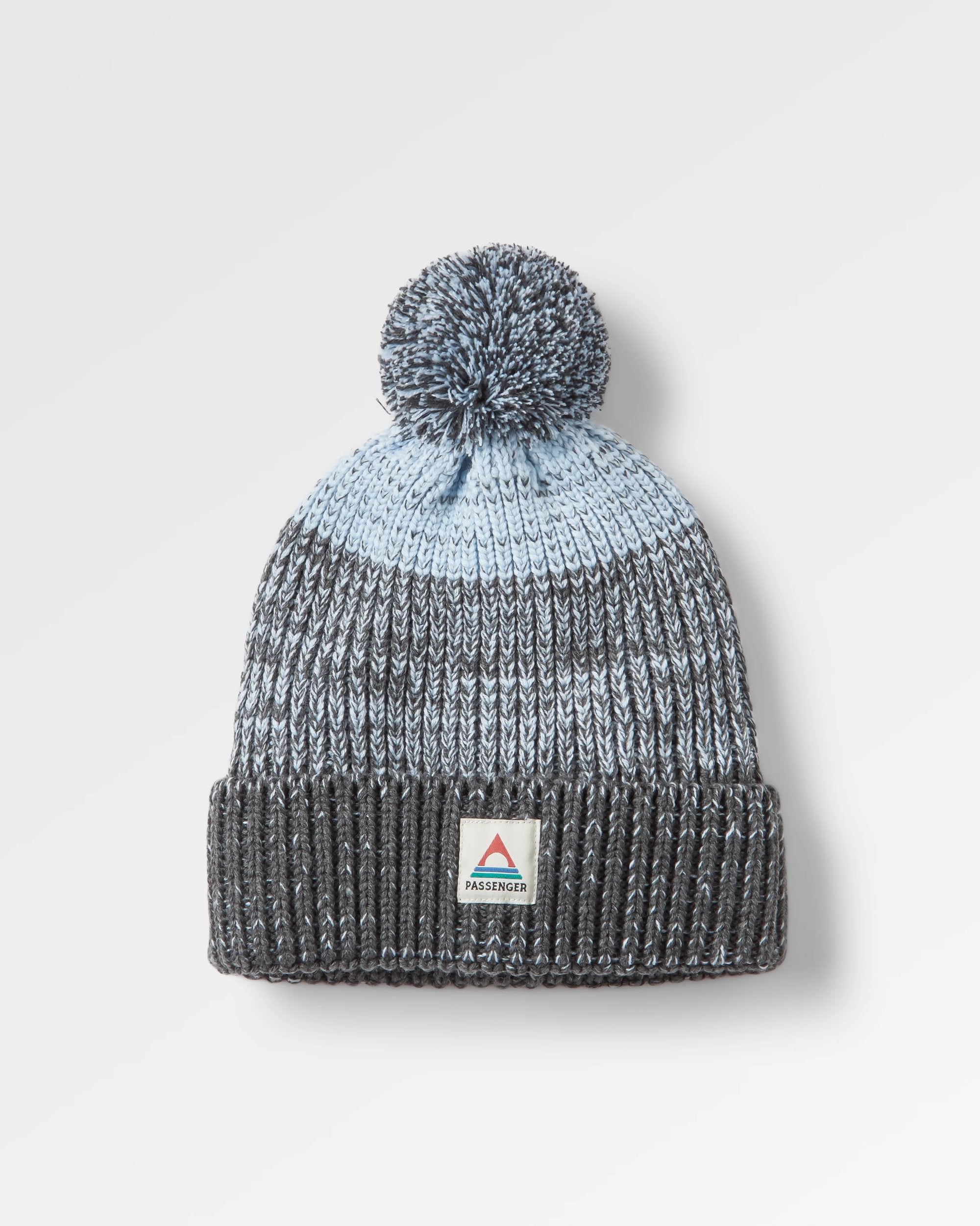 Crag Recycled Bobble Hat - Charcoal/Arctic - Flatlay