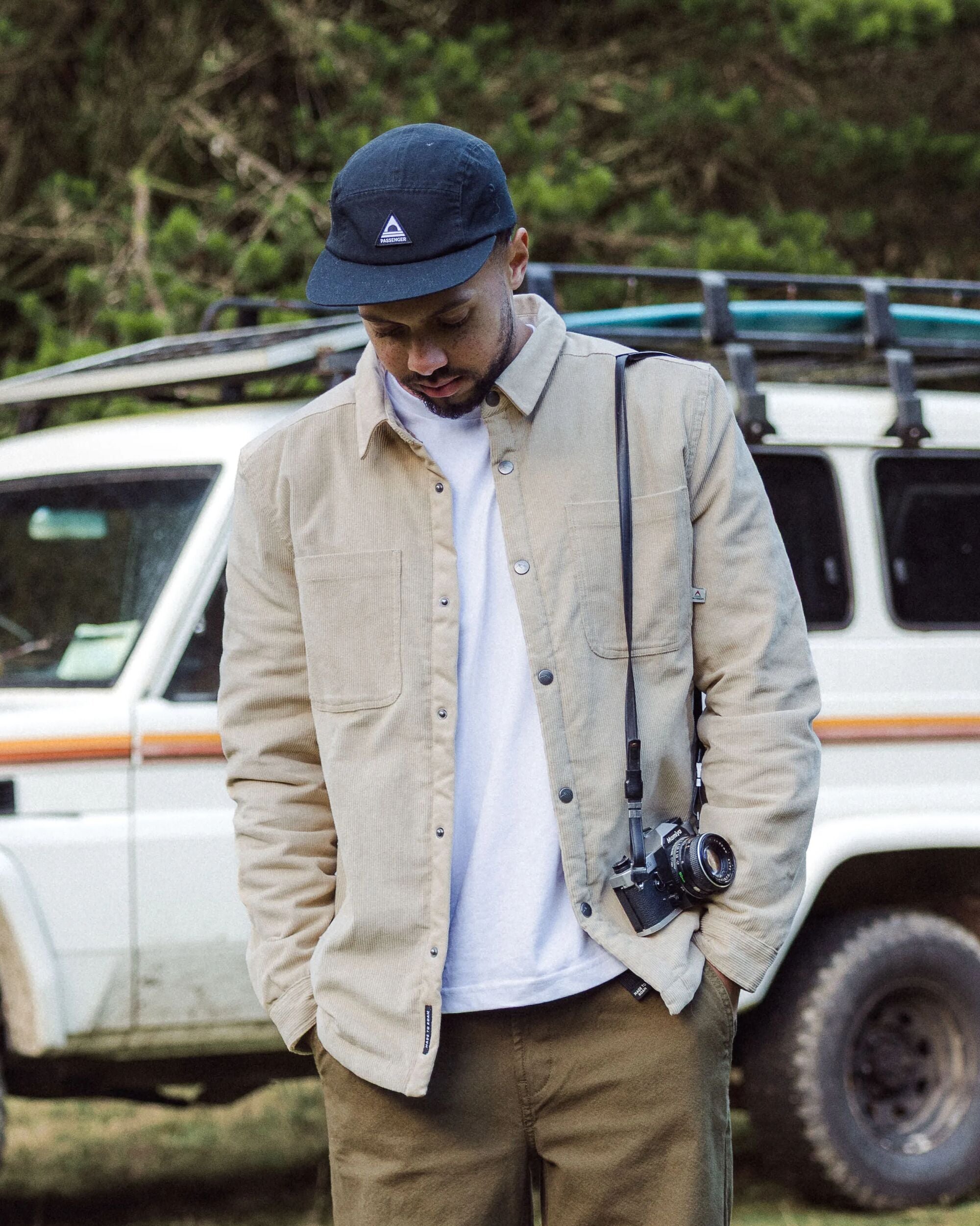 Kodiak Sherpa Lined Cord Overshirt - Stone - Lifestyle