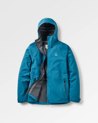 Five Season Recycled Waterproof Jacket - Tidal Blue - Flatlay