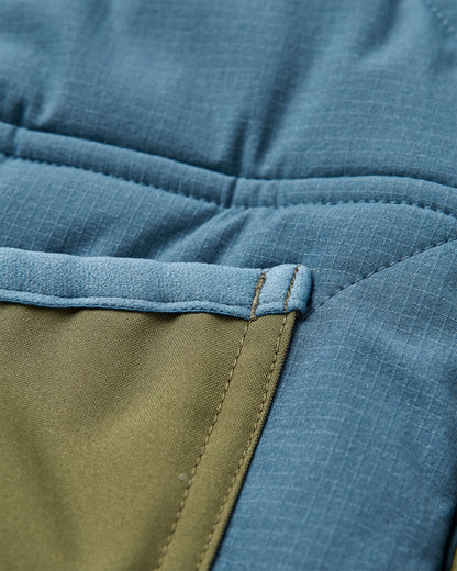 Campscape Recycled Fleece Lined Parka - Khaki/Dark Denim - Flatlay