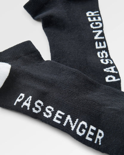 Organic Trainer Socks - Black - Flatlay