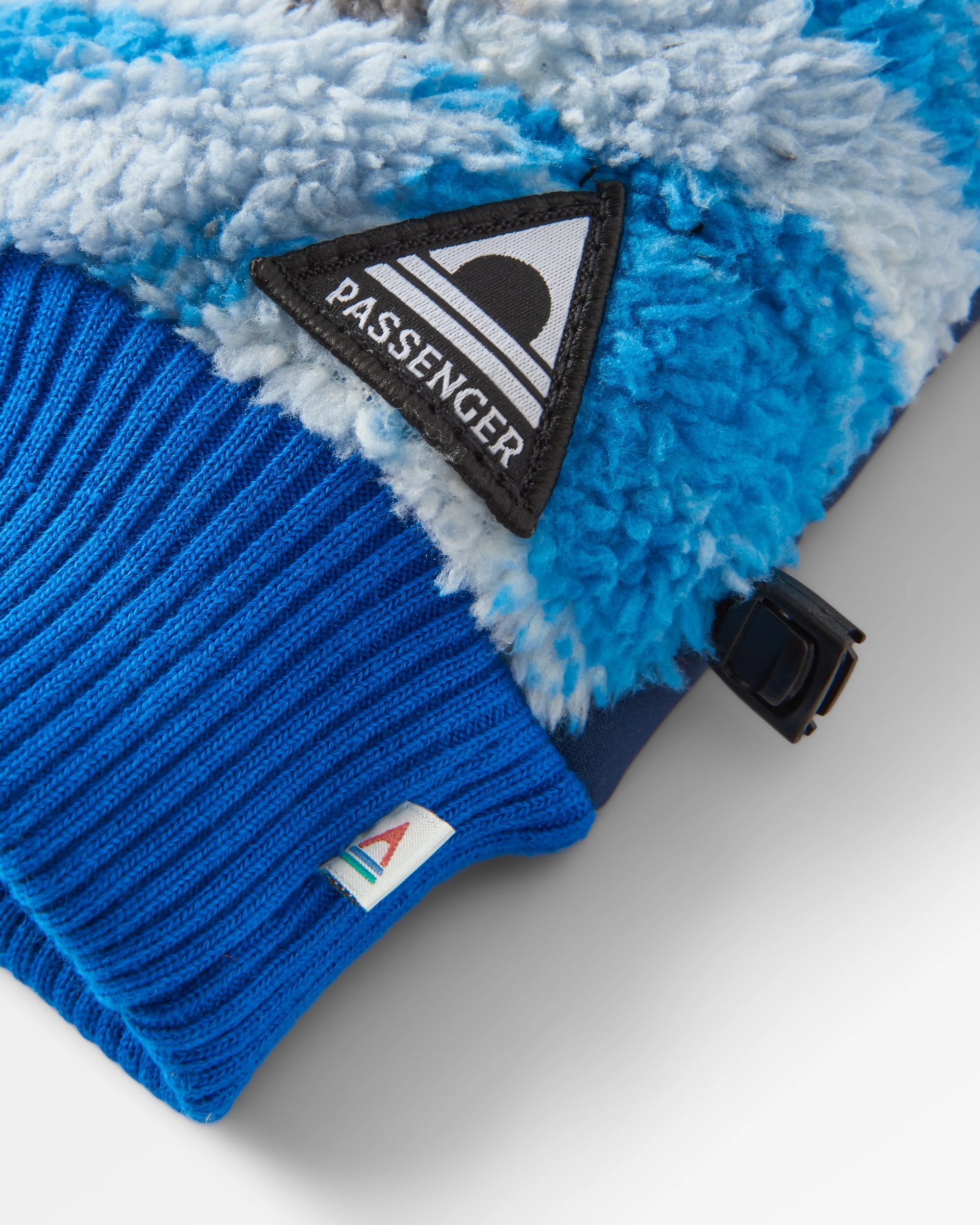 Avalanche Recycled Sherpa Mittens - Abstract Mountain Blue Steel - Flatlay