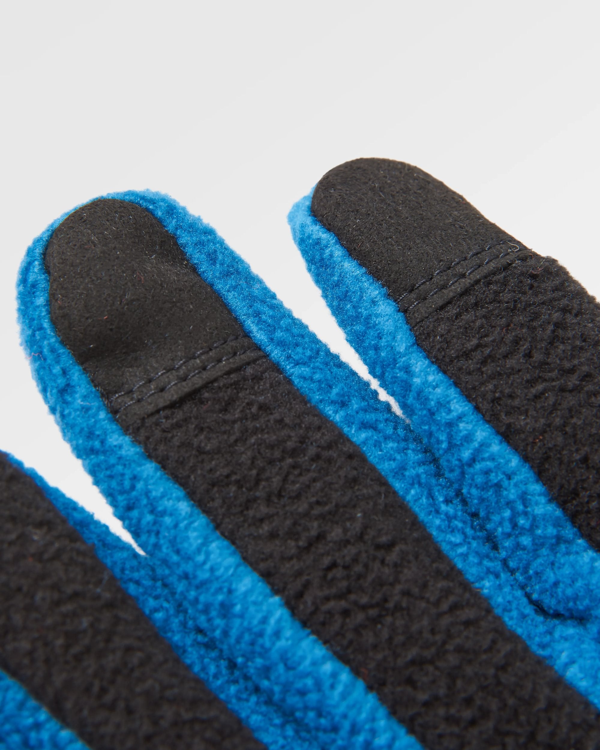 Daytrip Recycled Polar Fleece Touch Screen Gloves - Black/Tidal Blue - Flatlay