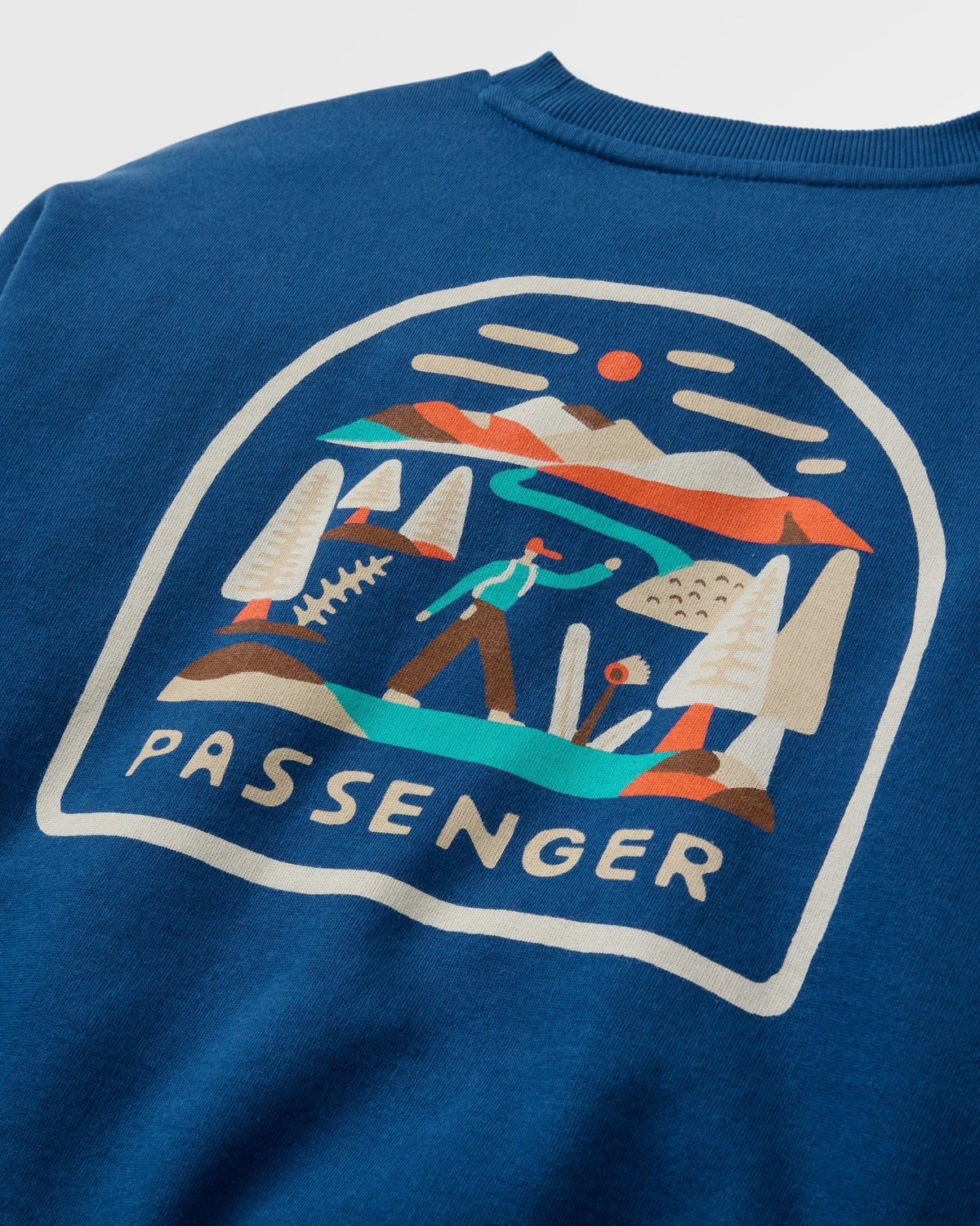 Lost Patch Relaxed Fit Sweatshirt - Blue Navy - Flatlay