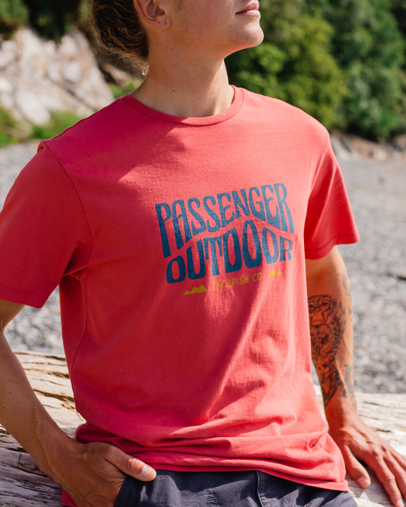 Yuca Recycled Cotton T-Shirt - Mineral Red - Lifestyle