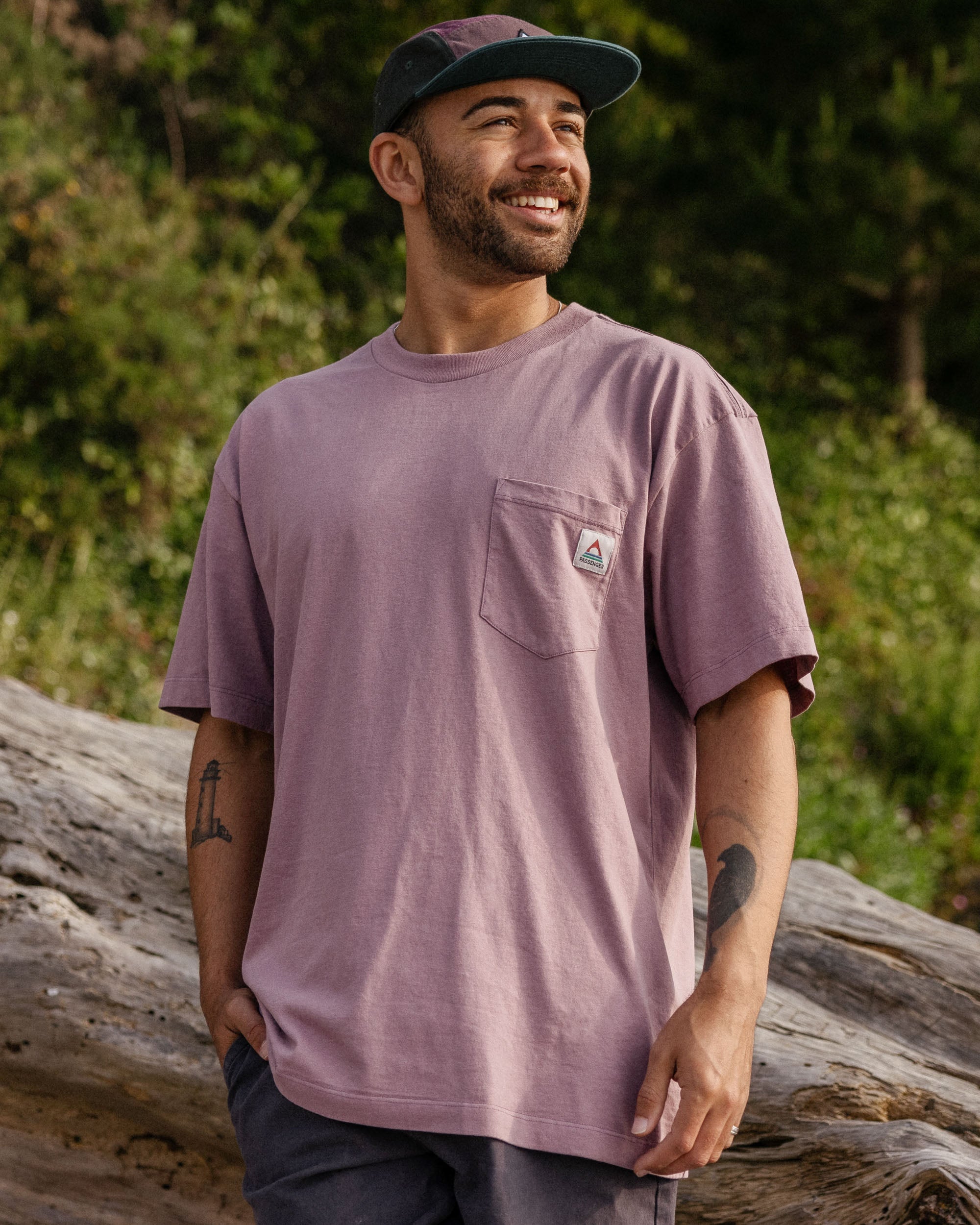 Heritage Recycled Relaxed Fit T-Shirt - Grape - Lifestyle