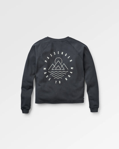 Remote Recycled Cotton Sweatshirt - Black - Flatlay