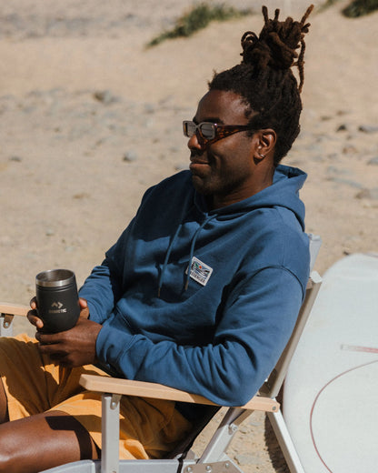 Roamer Patch Relaxed Fit Hoodie - Dark Denim - Lifestyle