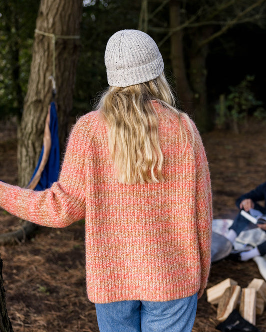 Mountainside Mock Neck Recycled Knitted Jumper - Apricot