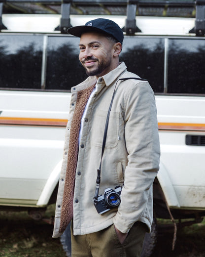 Kodiak Sherpa Lined Cord Overshirt - Stone - Lifestyle