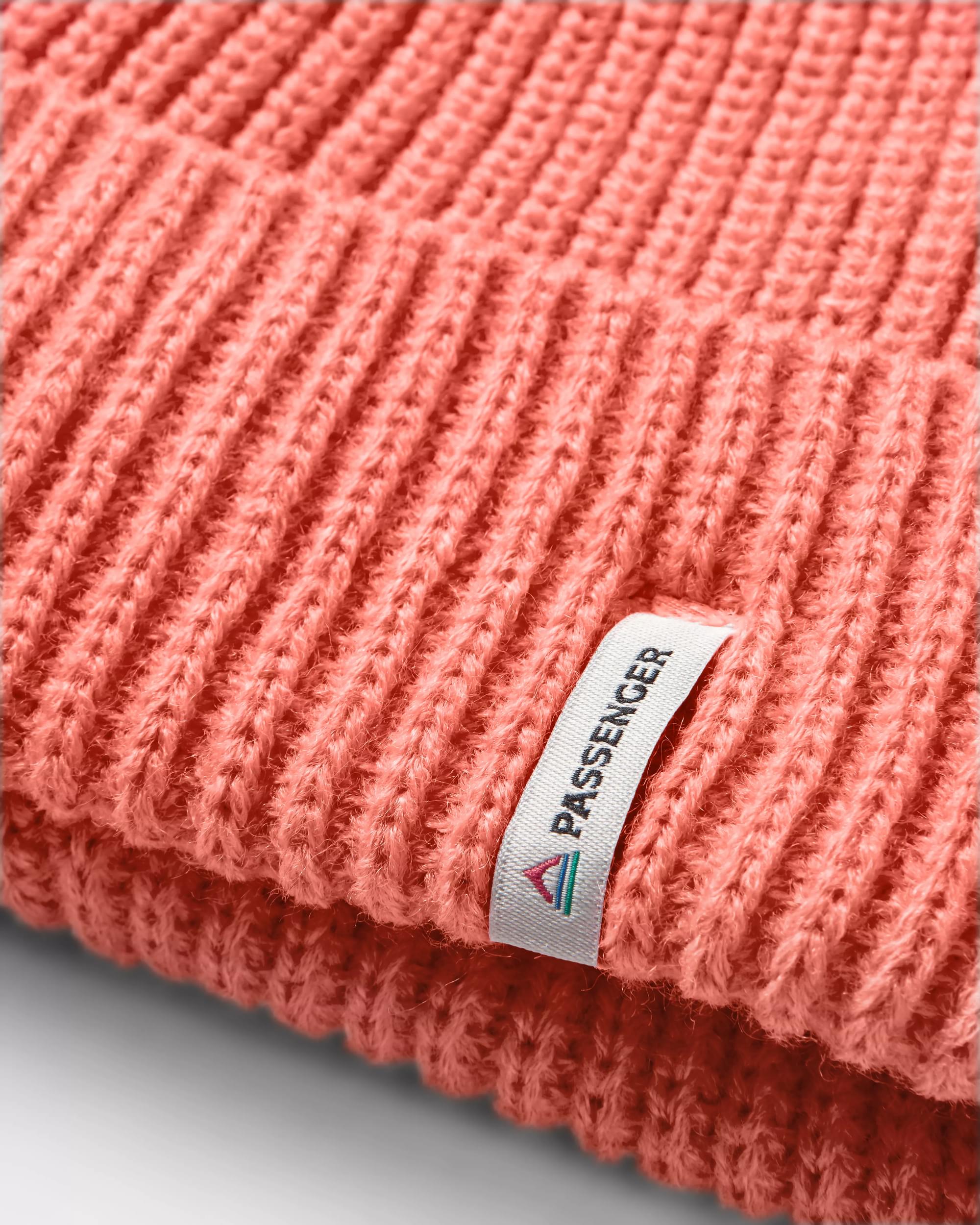 Compass Recycled Beanie - Shell Pink - Flatlay