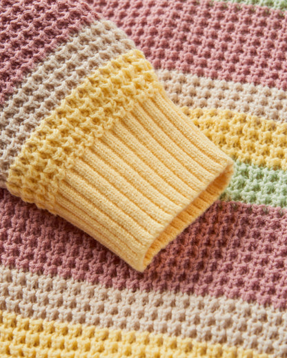 Reflection Stripey Jumper - Pink Haze Multi Stripe - Flatlay