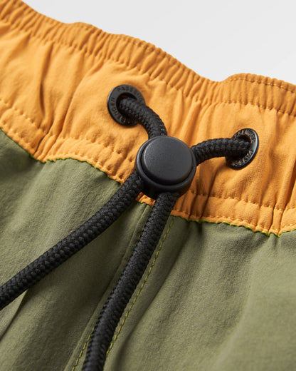 Way Out Short - Khaki/Aqua - Flatlay