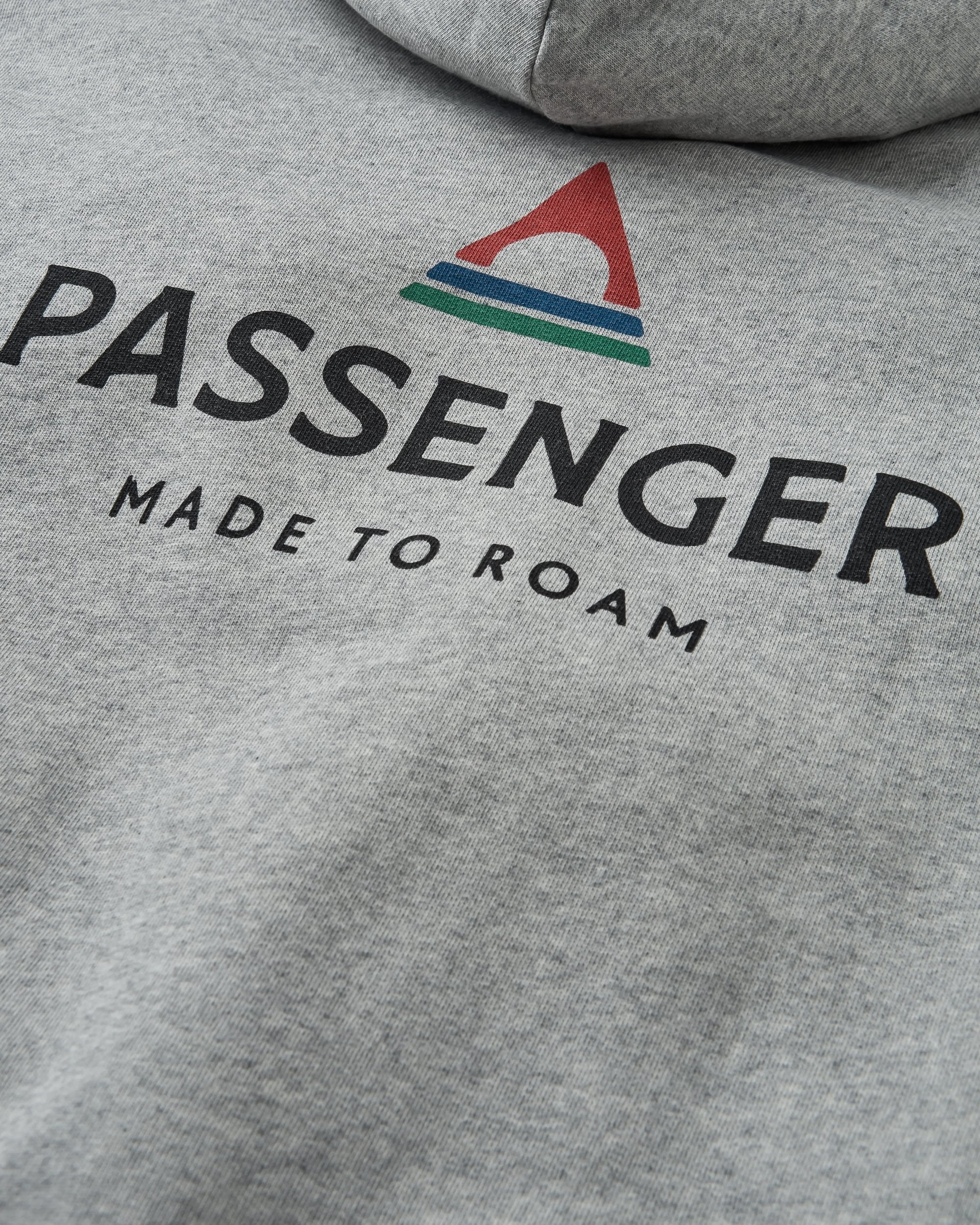 Passenger Relaxed Fit Hoodie - Grey Marl - Flatlay