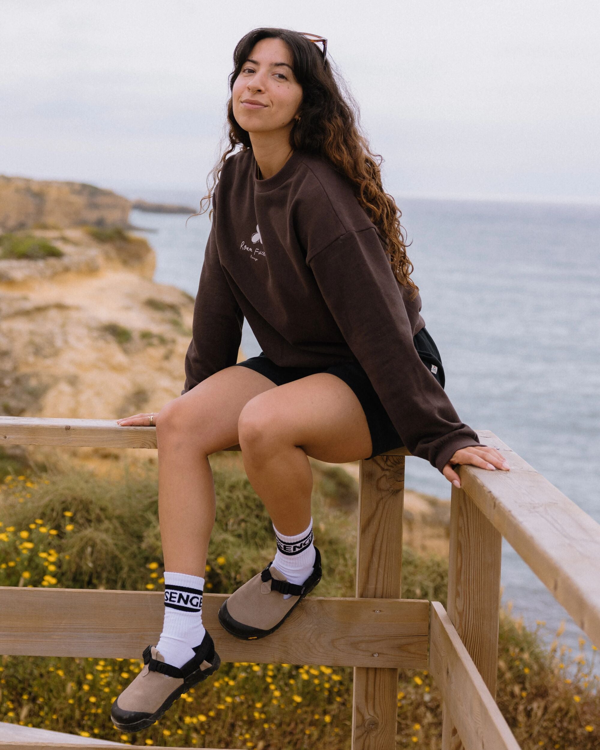 Roam Further Sweatshirt - Espresso - Lifestyle