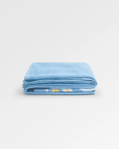 Tideline Organic Cotton Beach Towel - Faded Denim - Flatlay