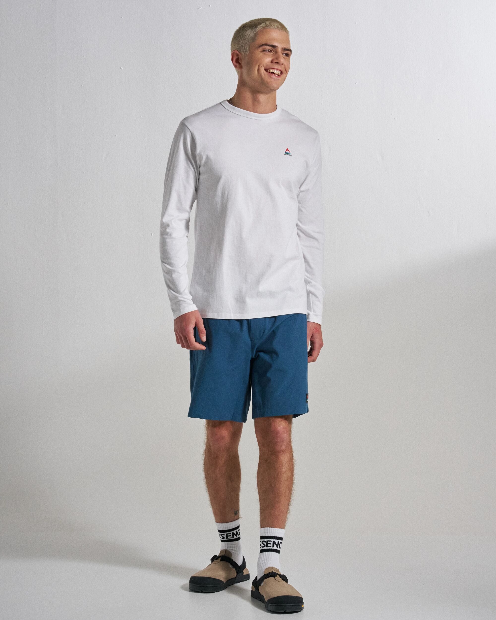 Classic Logo LS T-Shirt - White - Studio Model