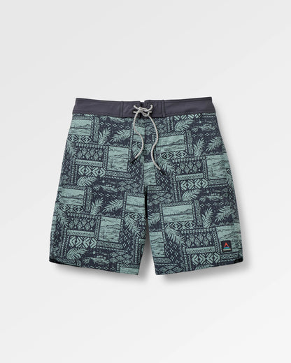 Cruiser NetPlus® 19" Boardshort - Patchwork Faded Black - Flatlay