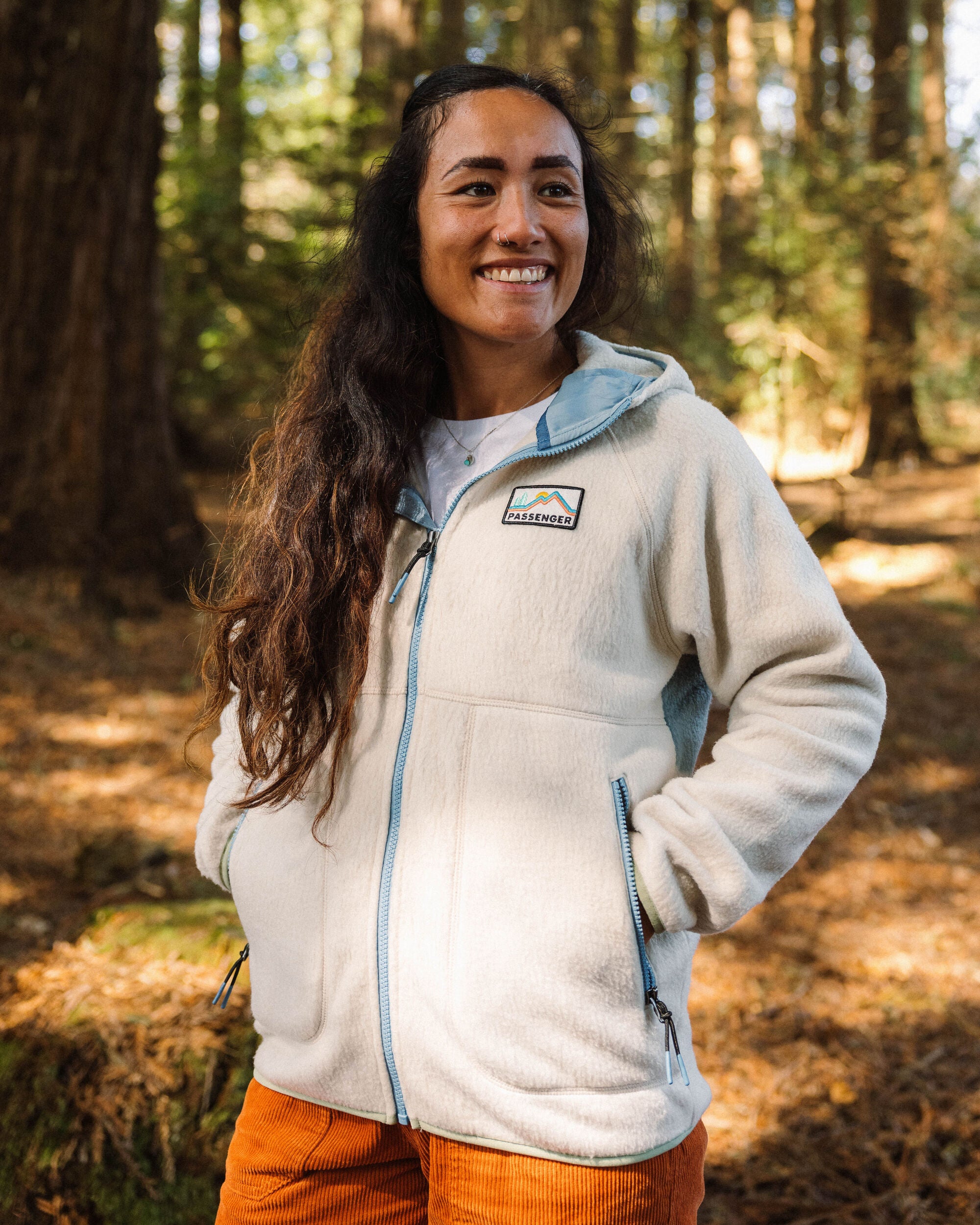 North Coast Vista Full Zip Recycled Sherpa Fleece - Oatmeal - Lifestyle