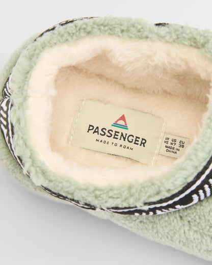 Ember Sherpa Fleece Slipper - Pistachio - Flatlay