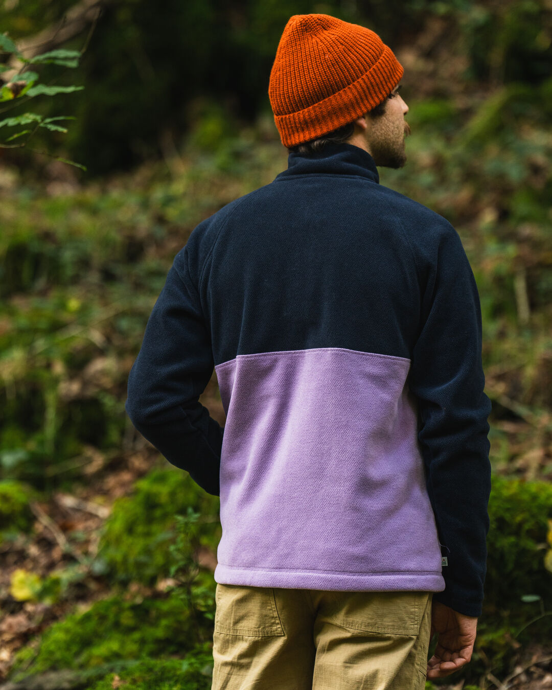 Men's Highland Recycled Polartec® Fleece - Lilac/ Deep Navy - Lifestyle