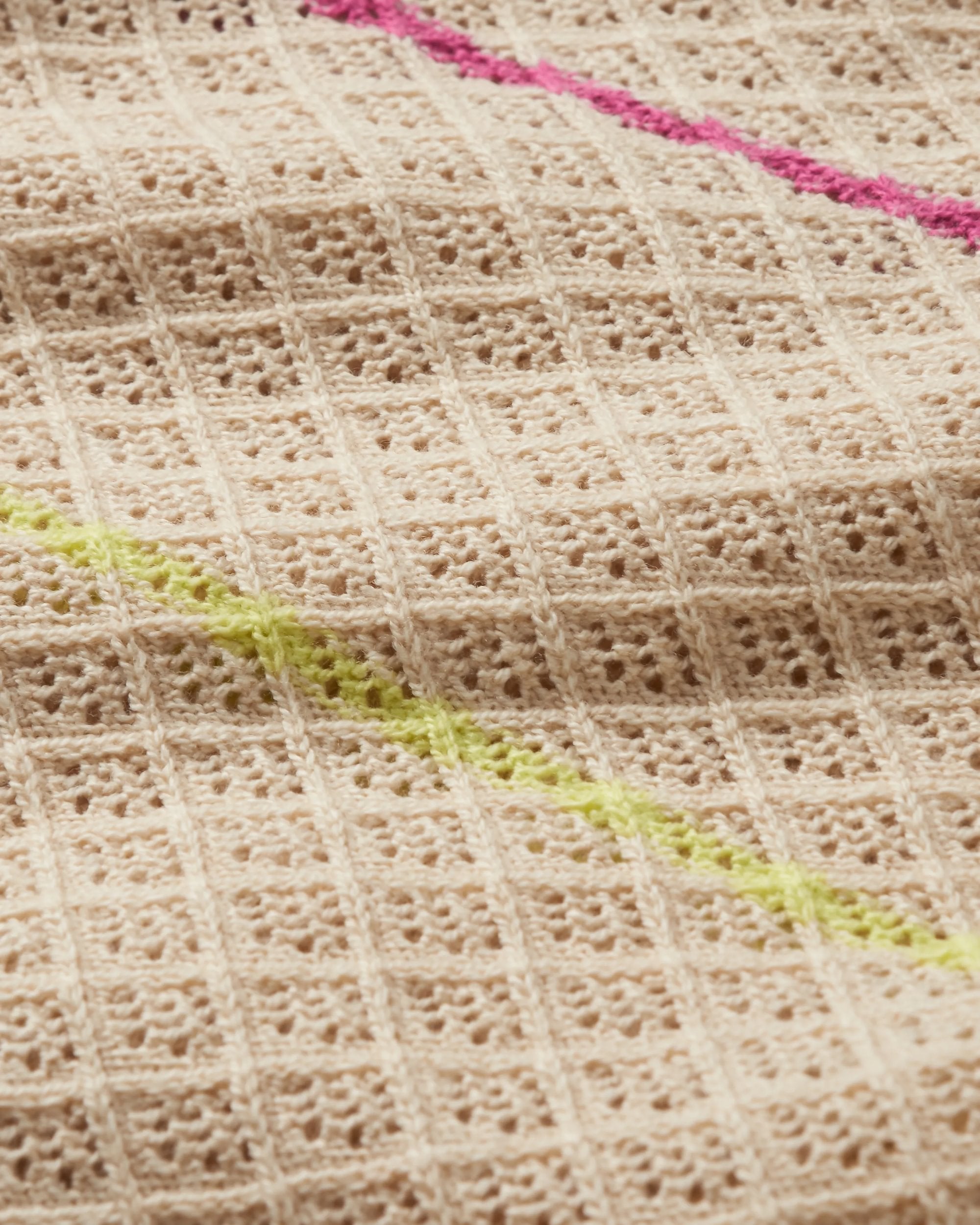 Migrate Organic Knitted Jumper - Oat Multi Stripe - Flatlay