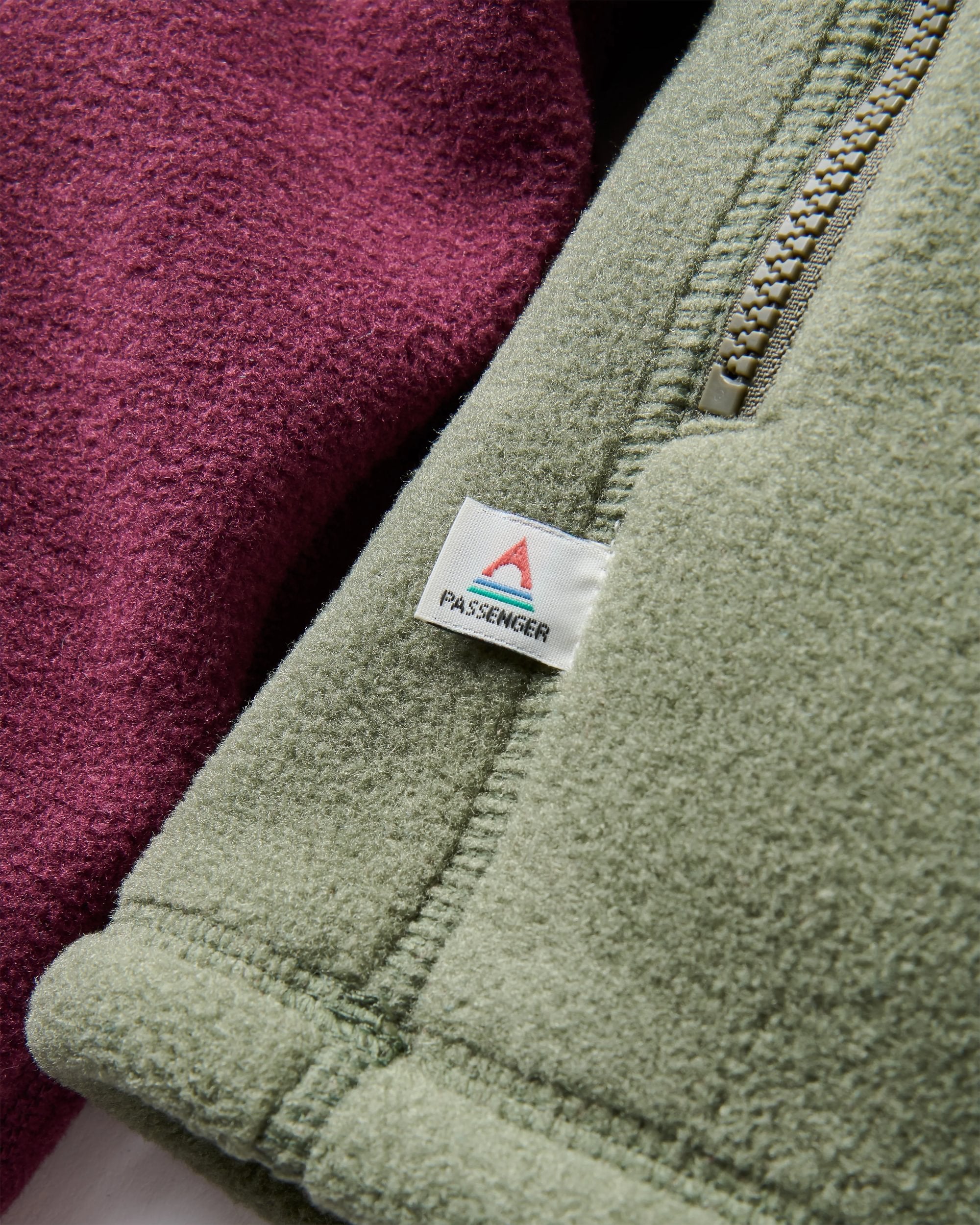 Sierrascape Women's Recycled Polartec® Fleece Hoodie - Fig/Dusty Olive  - Flatlay