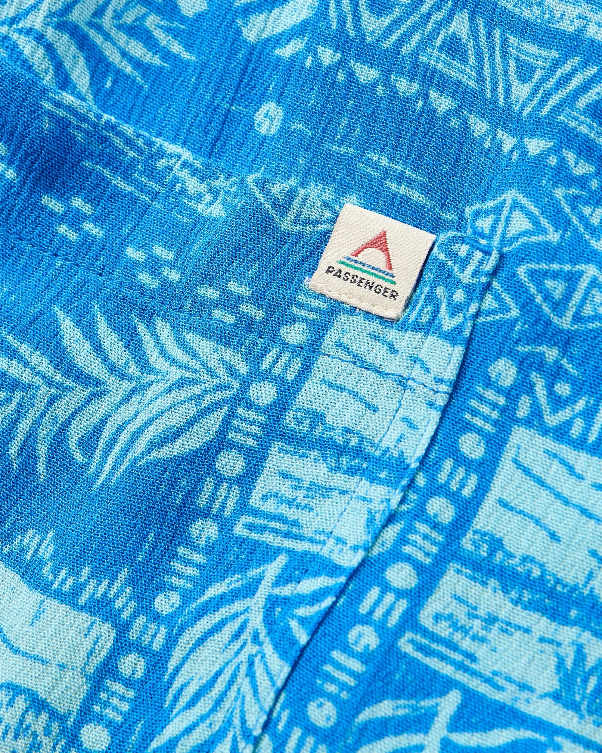 Arden Short Sleeve Shirt Eco Vero - Patchwork Marine Blue - Flatlay