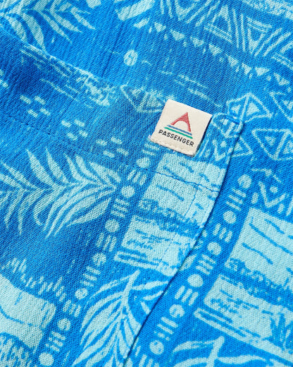 Arden Short Sleeve Shirt Eco Vero - Patchwork Marine Blue - Flatlay