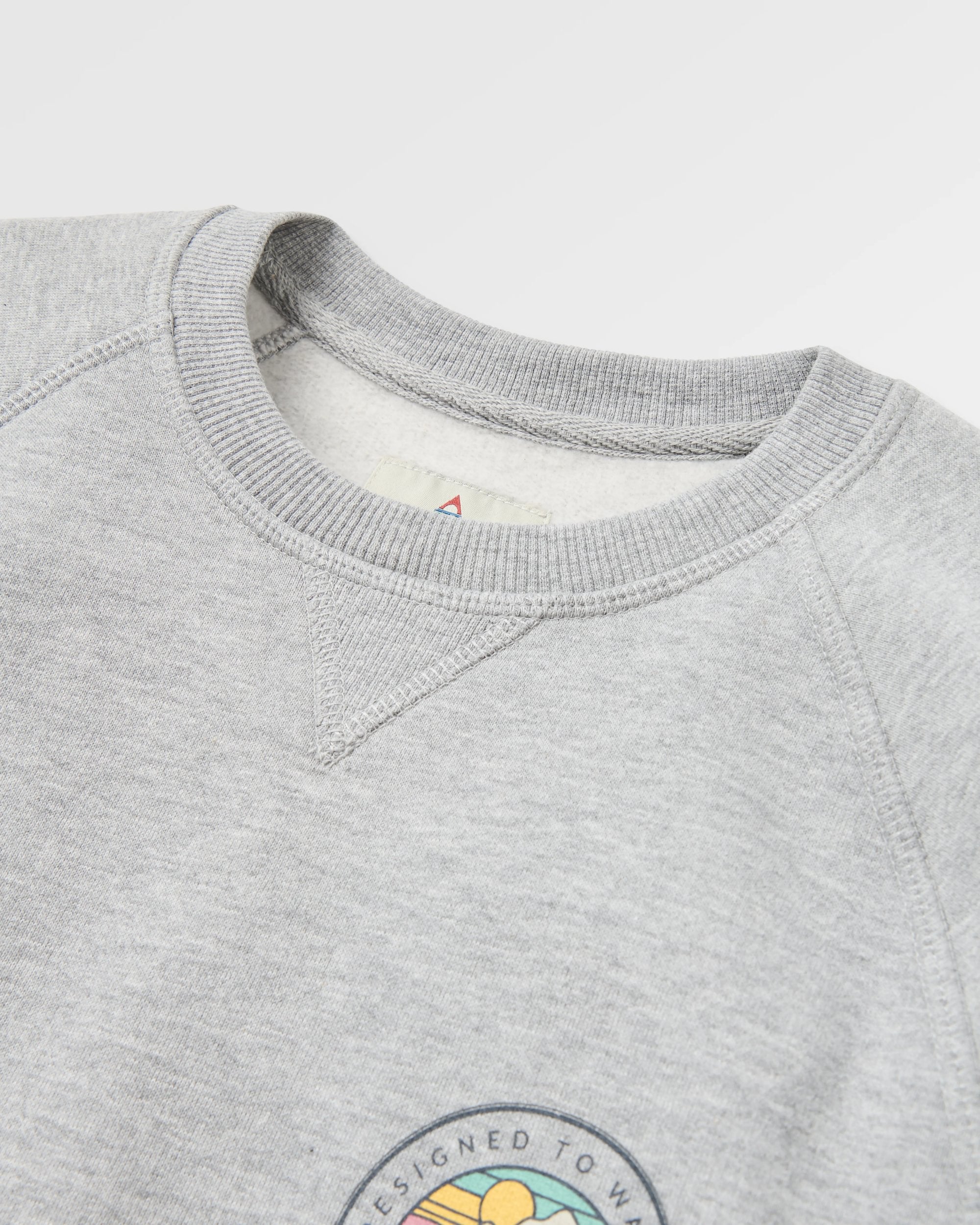 Odyssey Organic Cotton Sweatshirt - Mid Grey Marl - Flatlay
