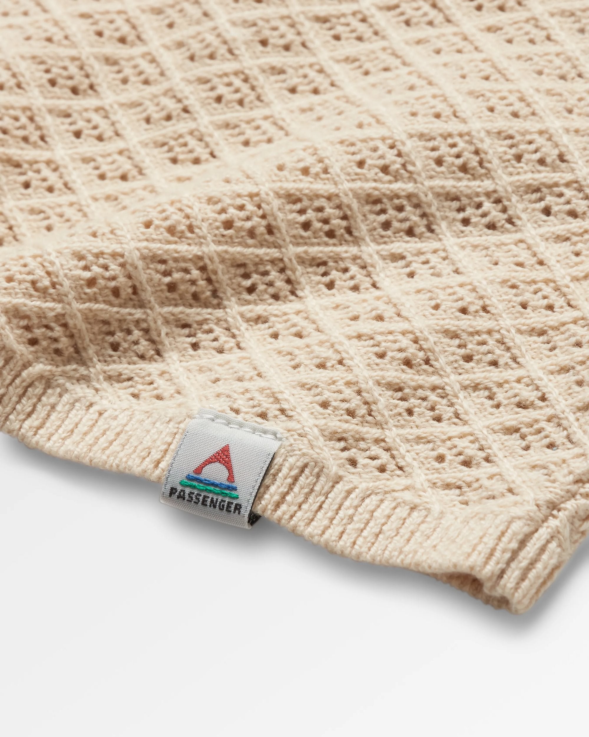 Migrate Organic Knitted Vest - Oat - Flatlay