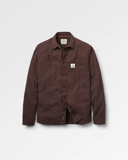 Arica Textured Organic Cotton Shirt - Espresso - Flatlay