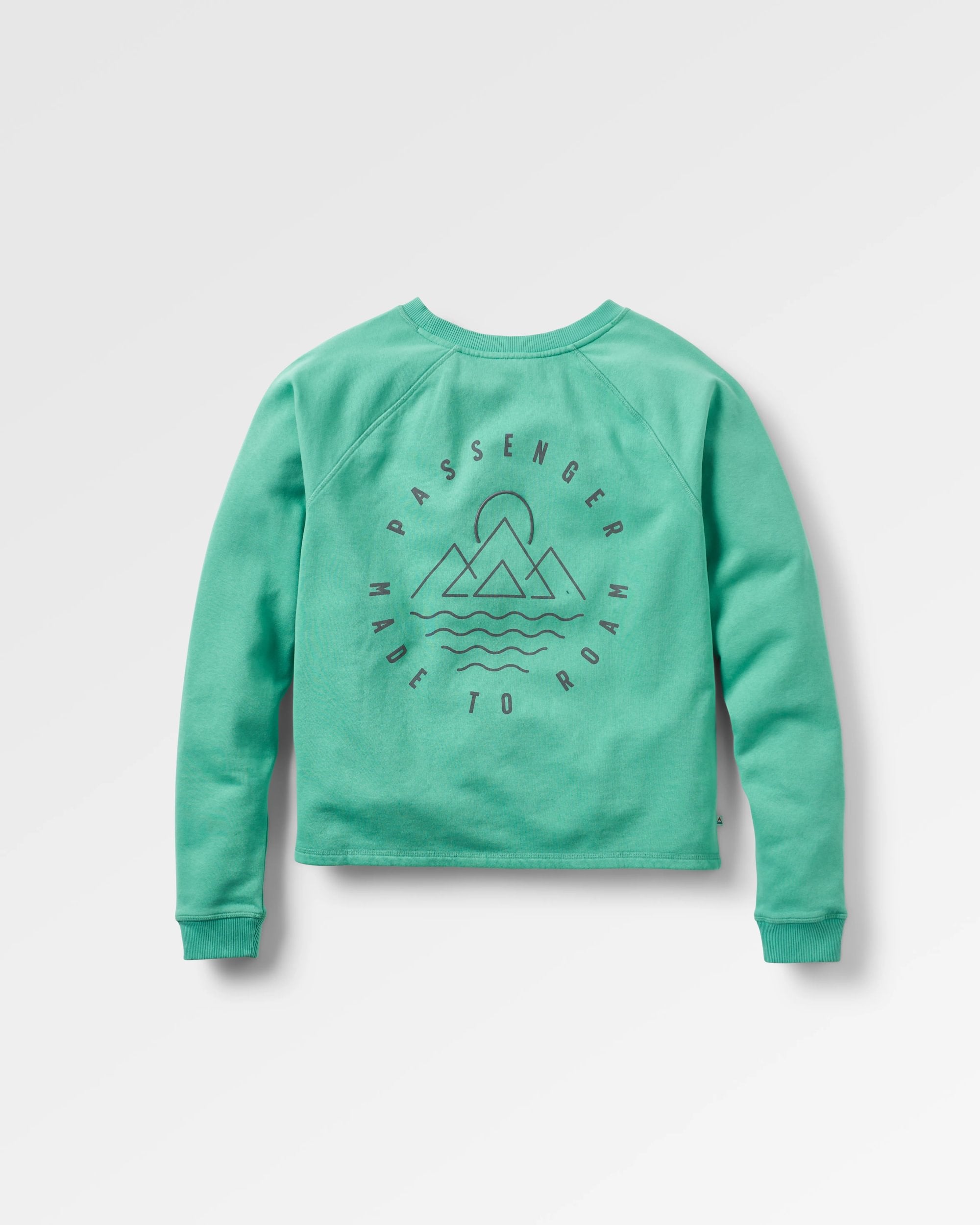 Remote Recycled Cotton Sweatshirt - Green Spruce - Flatlay