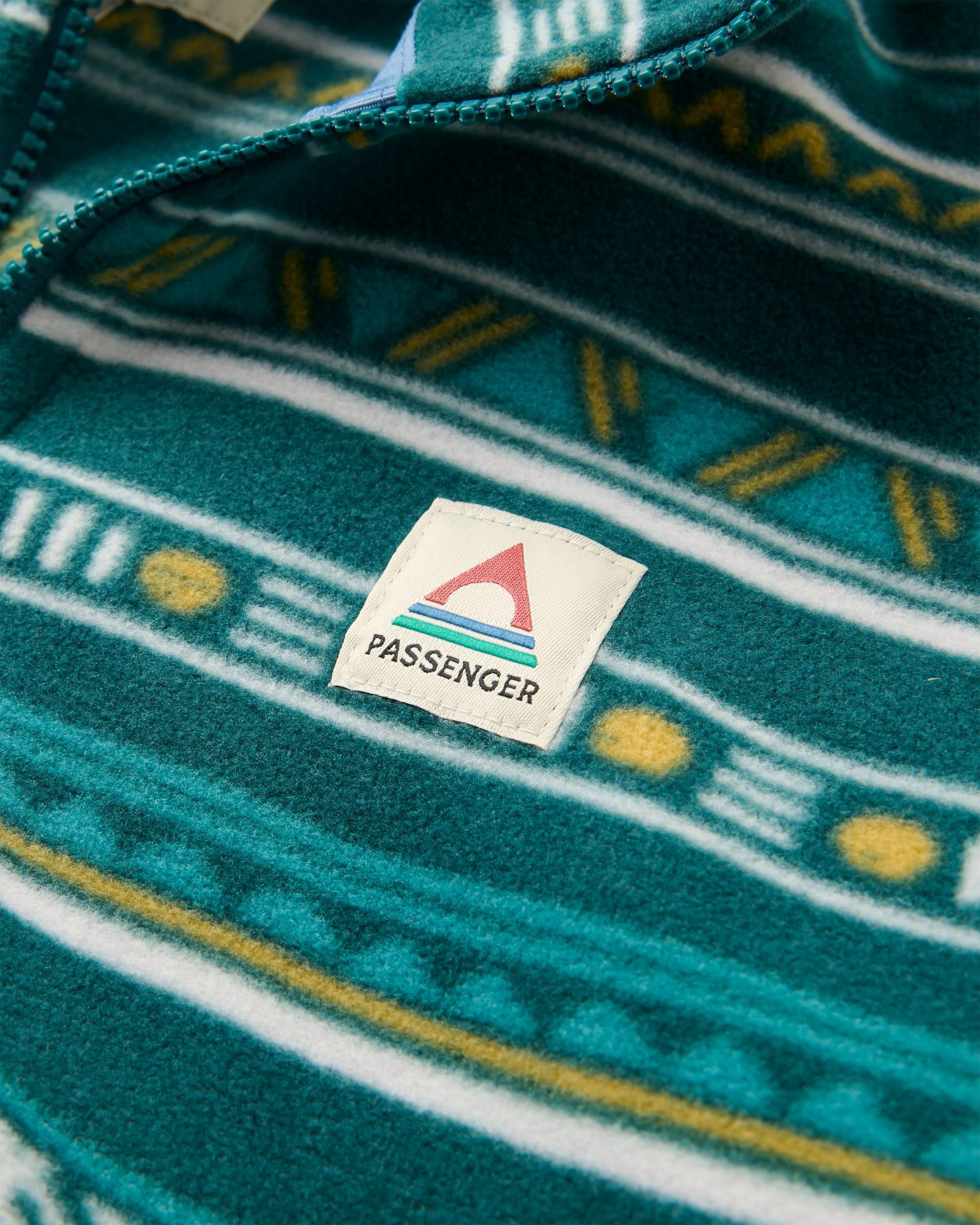 Ayla Micro Polartec® Fleece - Geo Stripe Mediterranean - Flatlay