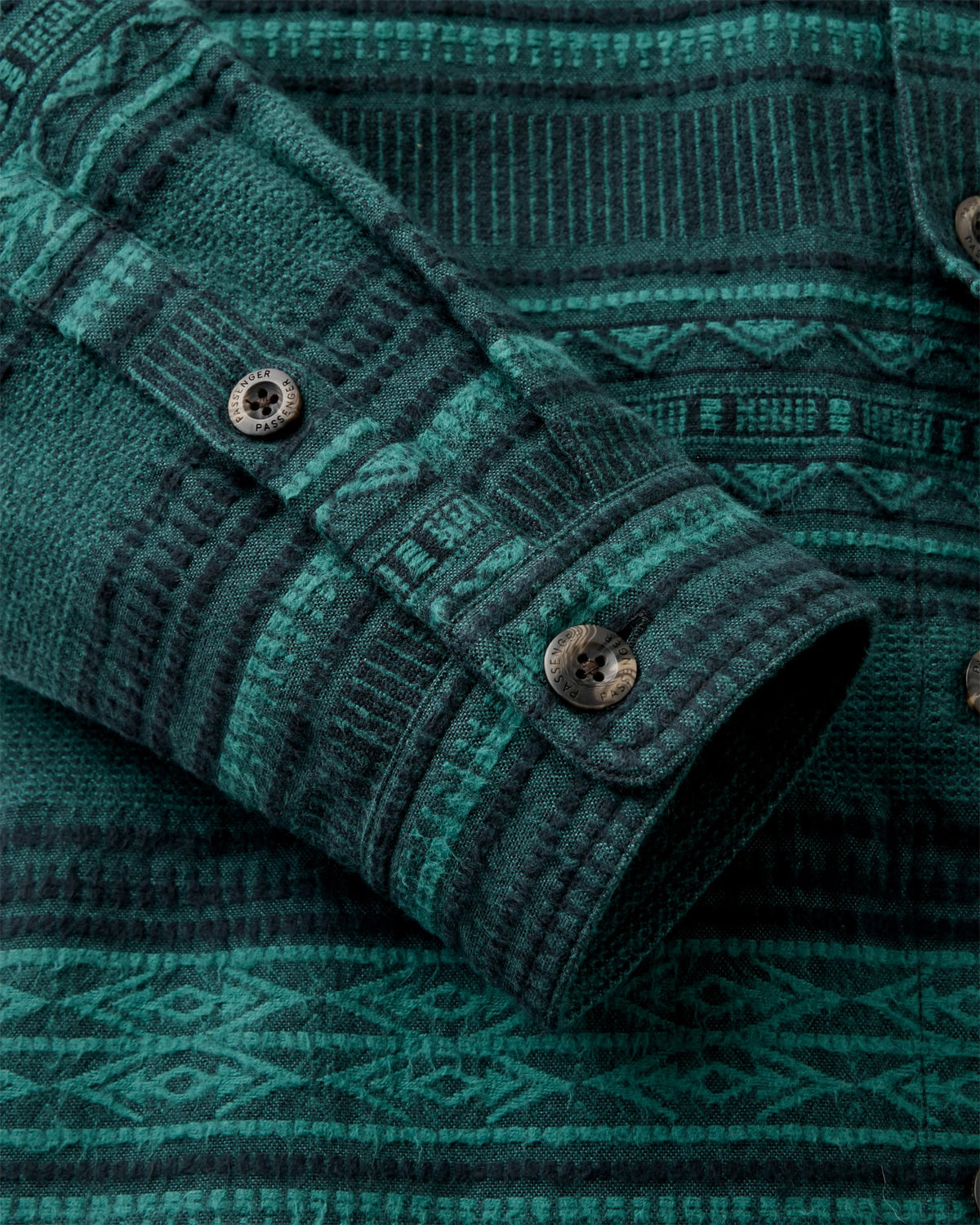 Backcountry Flannel Stripe Shirt - Deep Ocean Jacquard - Flatlay