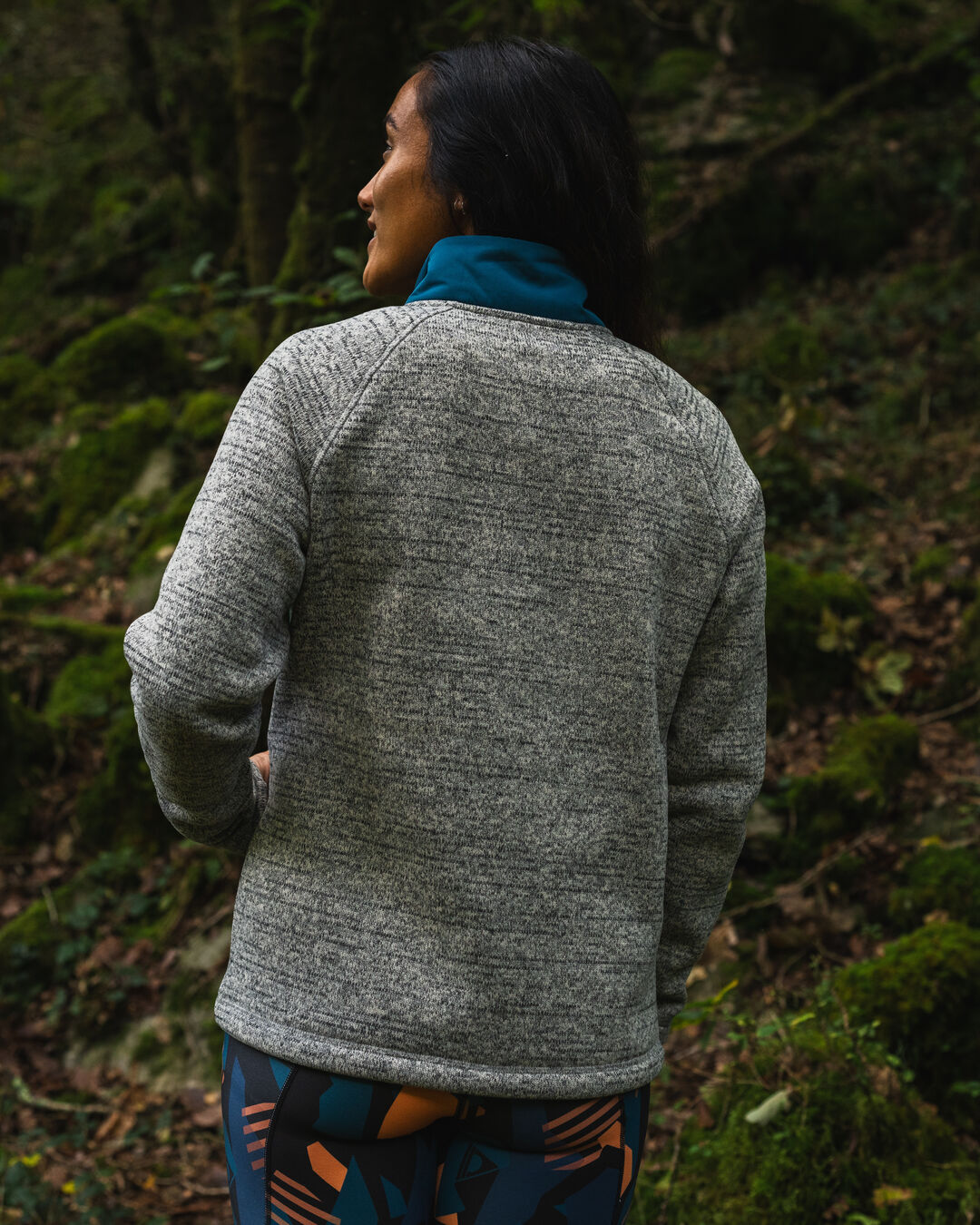 Women's Amber Recycled Polartec® Fleece - Grey Marl - Lifestyle