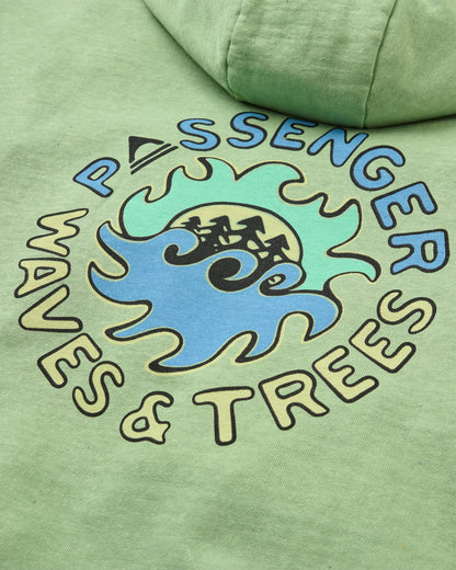 Dune Oversized Hoodie - Stem Green Marl - Flatlay