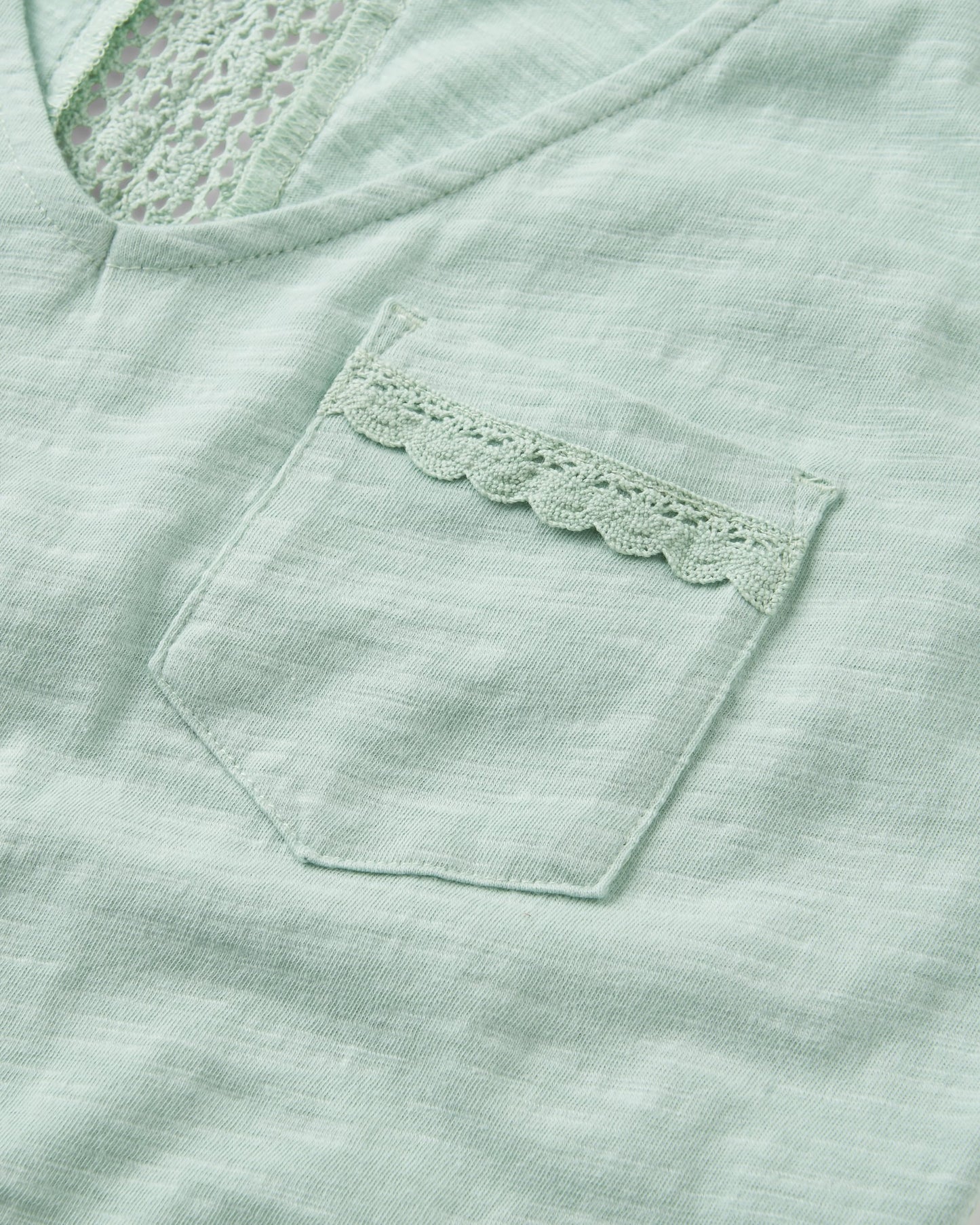 Rivergate Recycled Cotton Top - Spearmint - Flatlay