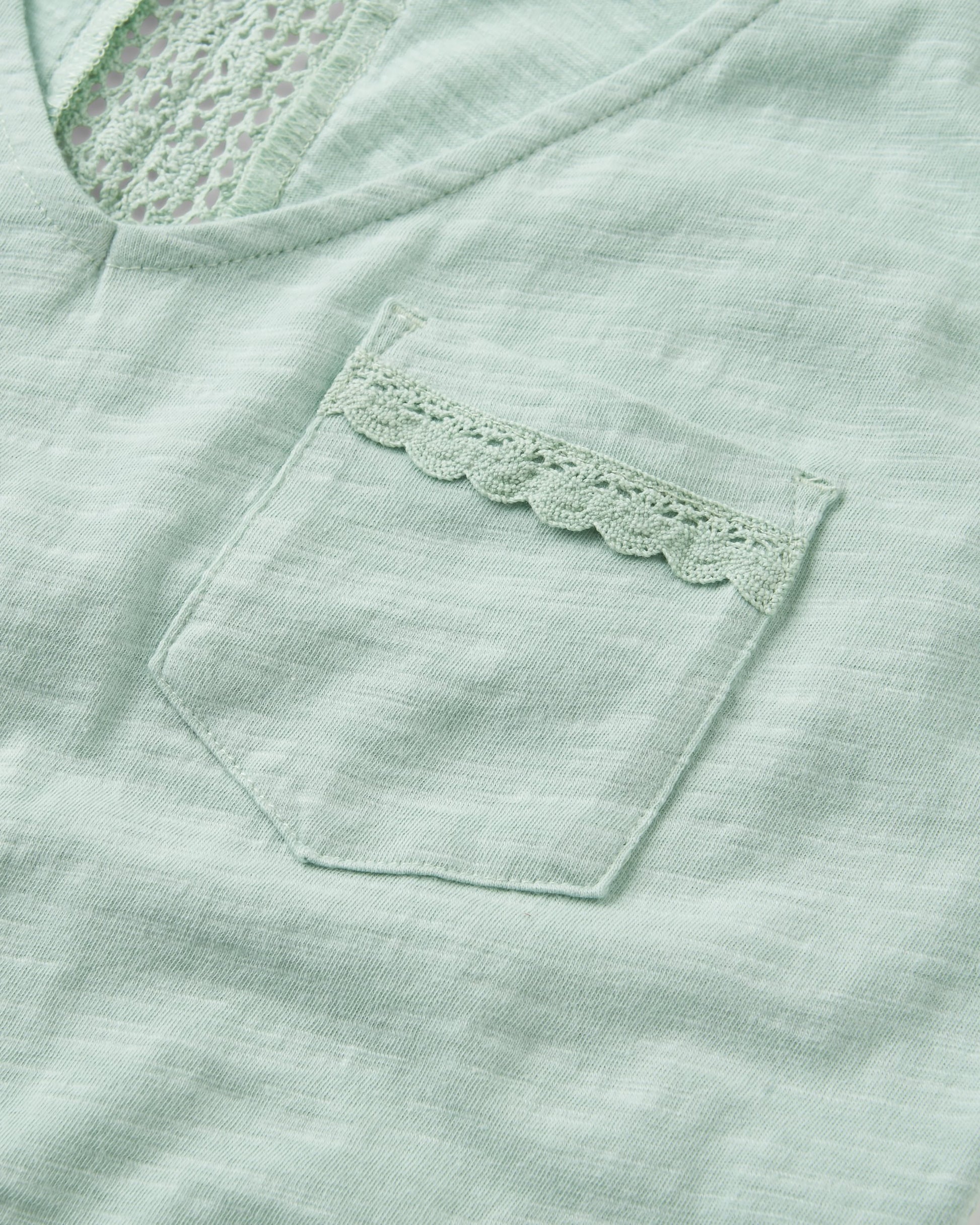 Rivergate Recycled Cotton Top - Spearmint - Flatlay