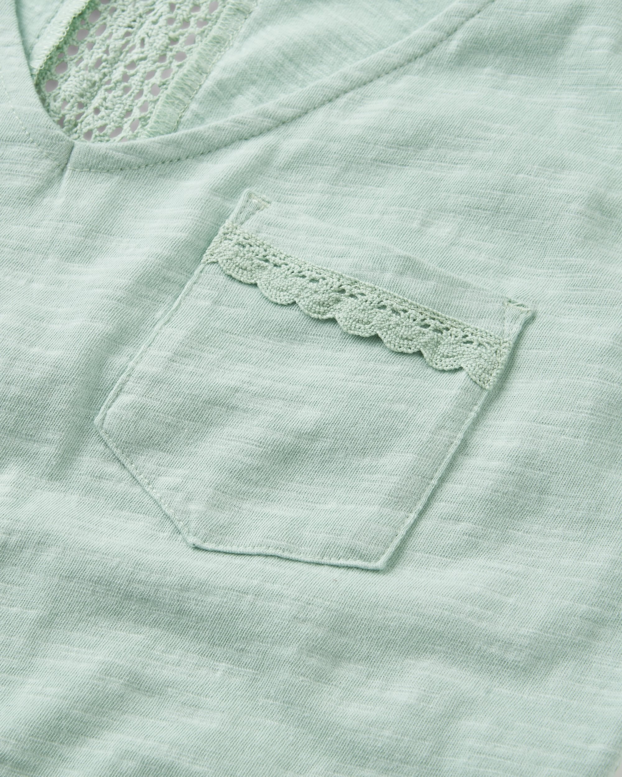 Rivergate Recycled Cotton Top - Spearmint - Flatlay