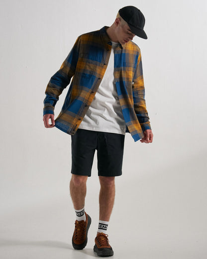 Backcountry Check Light Shirt - Rich Navy/Spruce Yellow Check - Studio Model