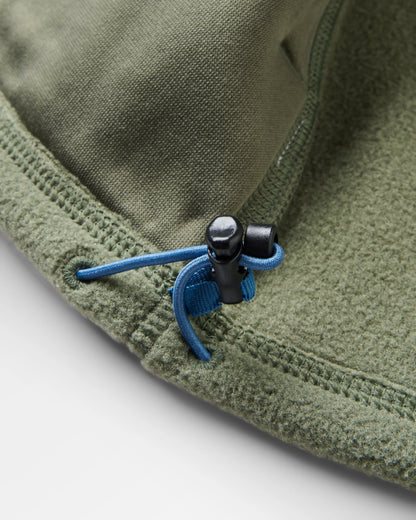 Sierrascape Women's Recycled Polartec® Fleece Hoodie - Fig/Dusty Olive  - Flatlay